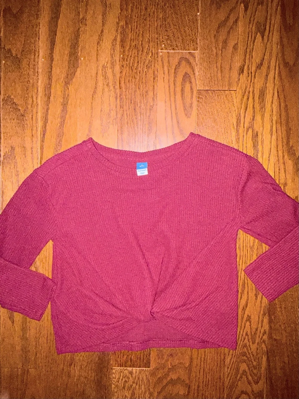 Old Navy Ribbed Girls Knot-Front Crop Top Sz 6/7